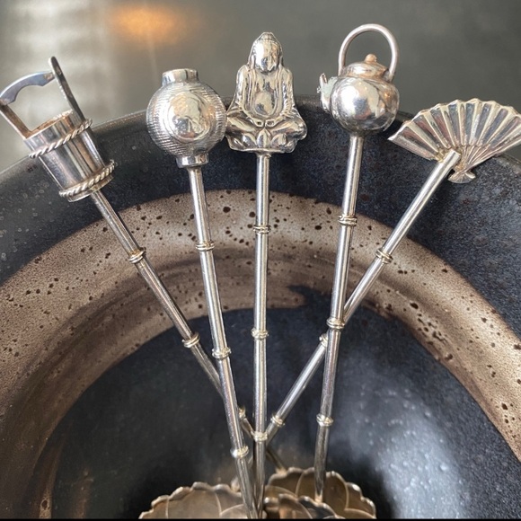 Vintage, Antique Ca 1960s Japanese Silver Spoons - Picture 2 of 6